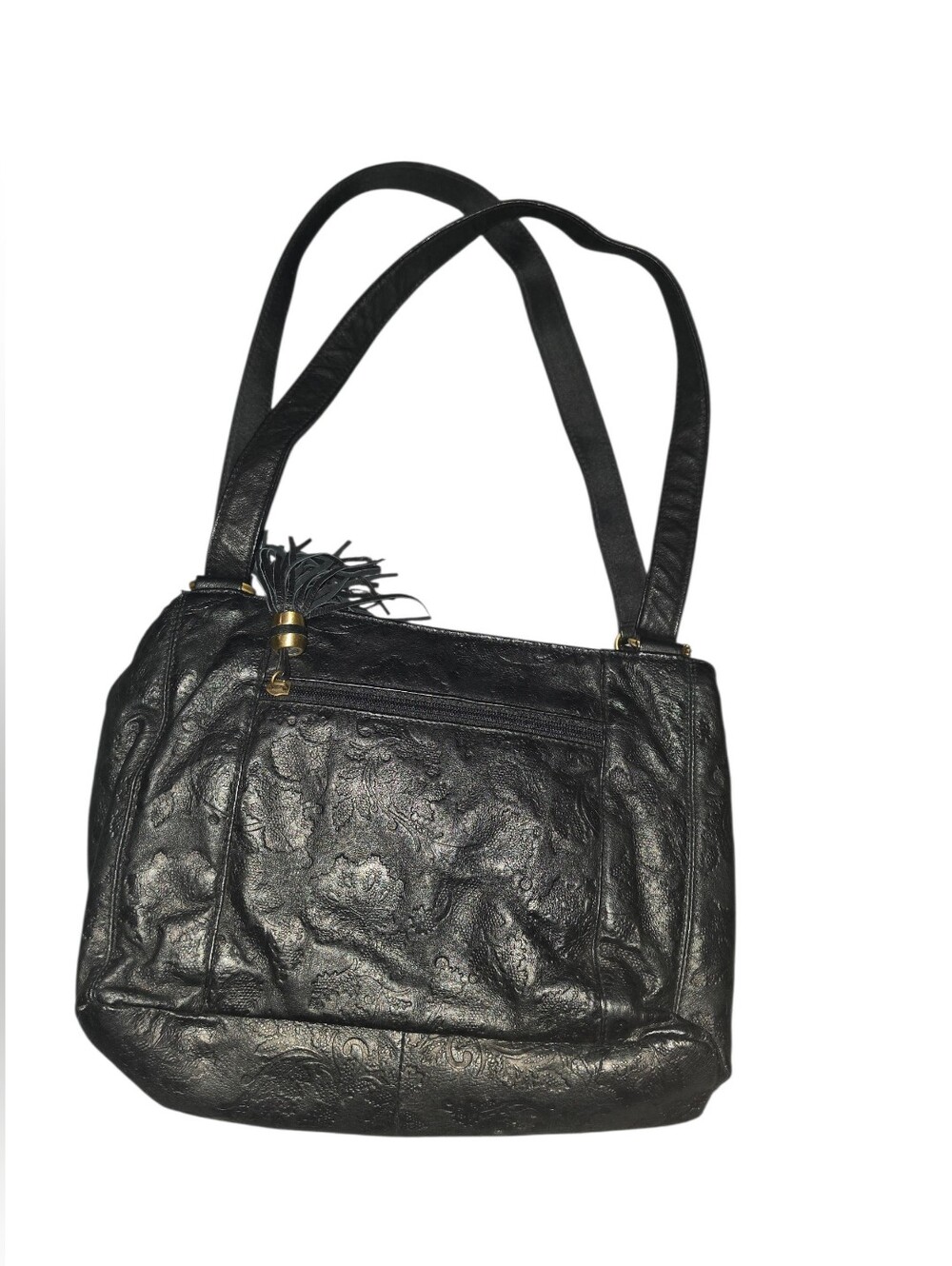 9/1/23. Cabin Creek Vintage Black Shoulder Bag with Tassel Detail